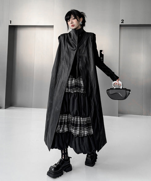 Black Mesh Layered Skirt